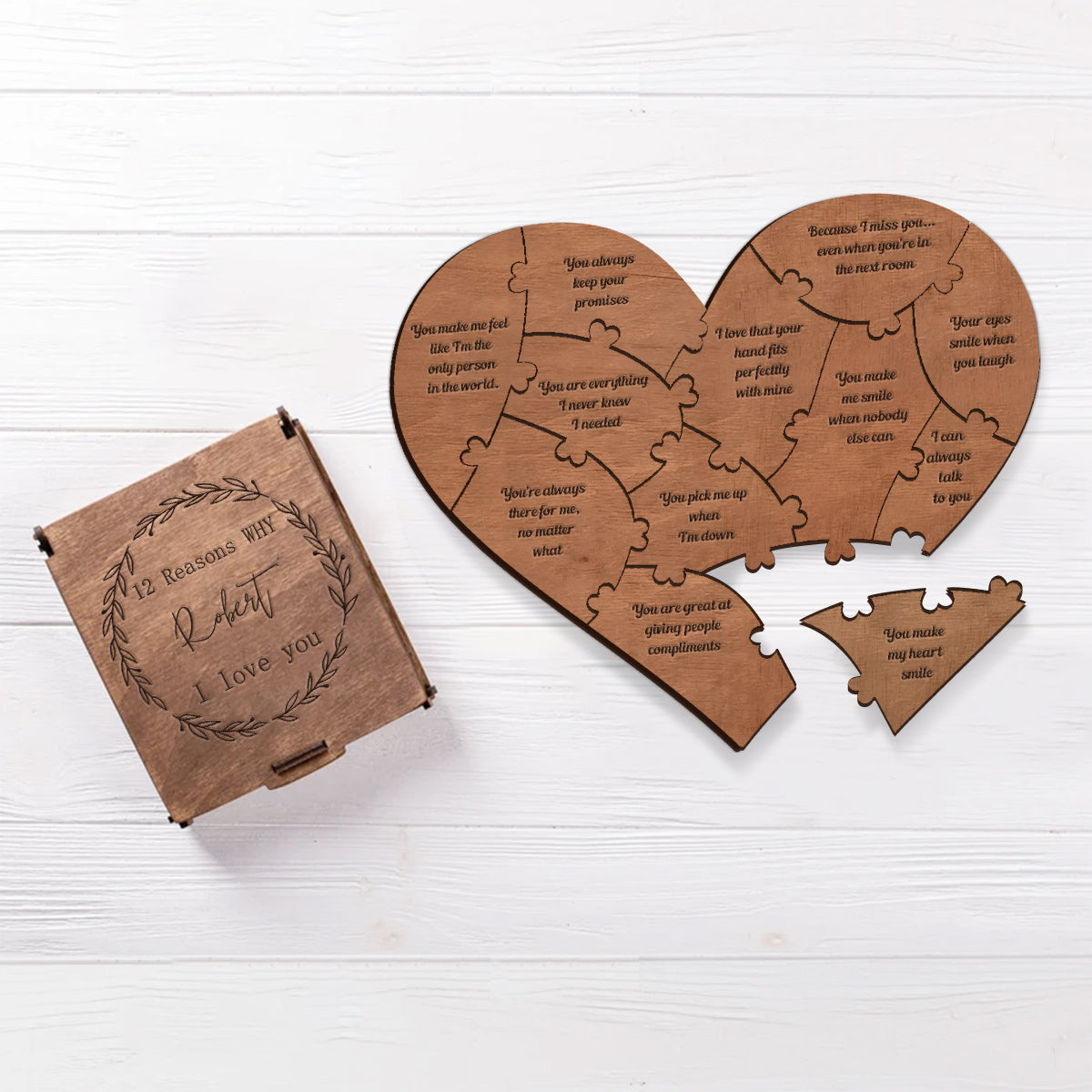 Reasons Why I Love You - Personalized Couple Reasons Why I Love You Heart Puzzle