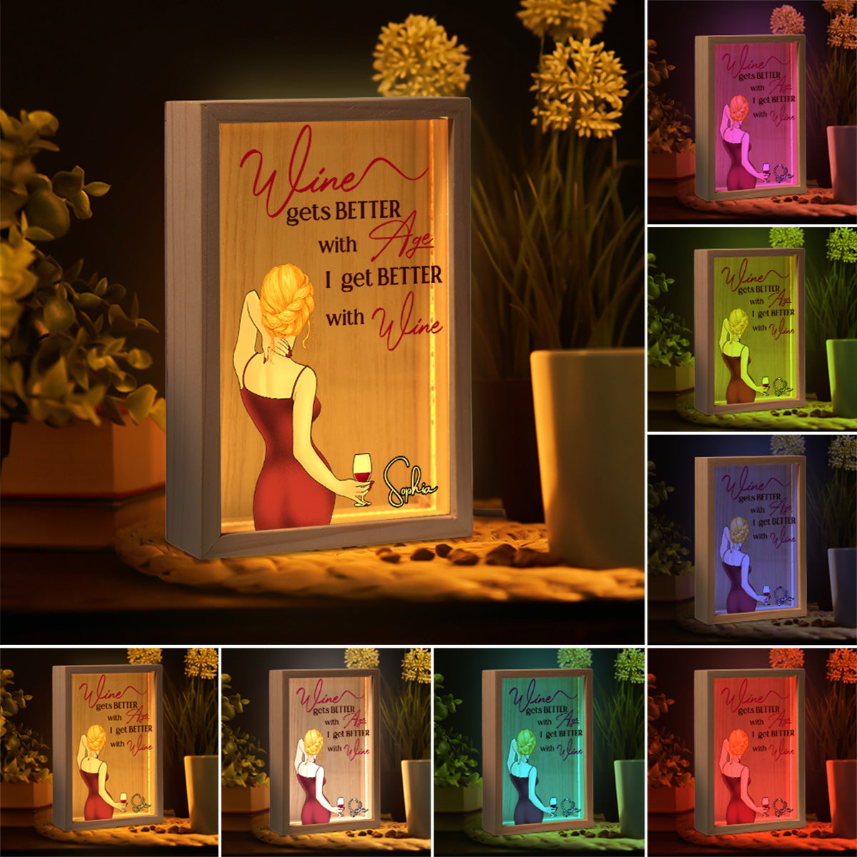 I Get Better With Wine - Personalized Wine Picture Frame Light Box