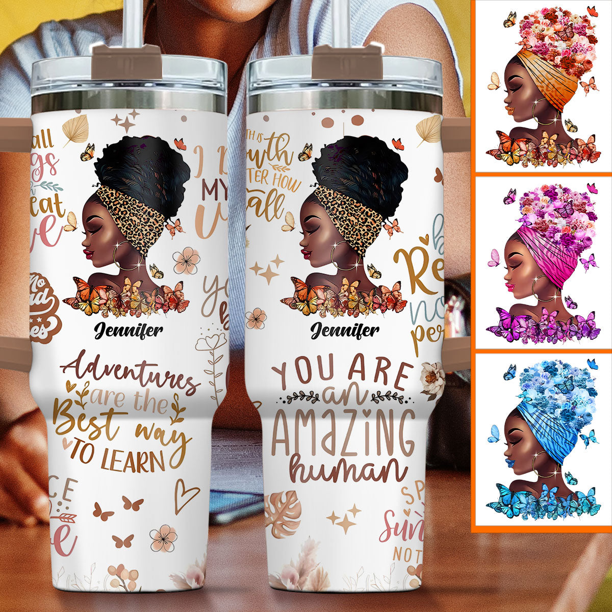 I Decided My Vibe - Personalized African American Tumbler With Handle