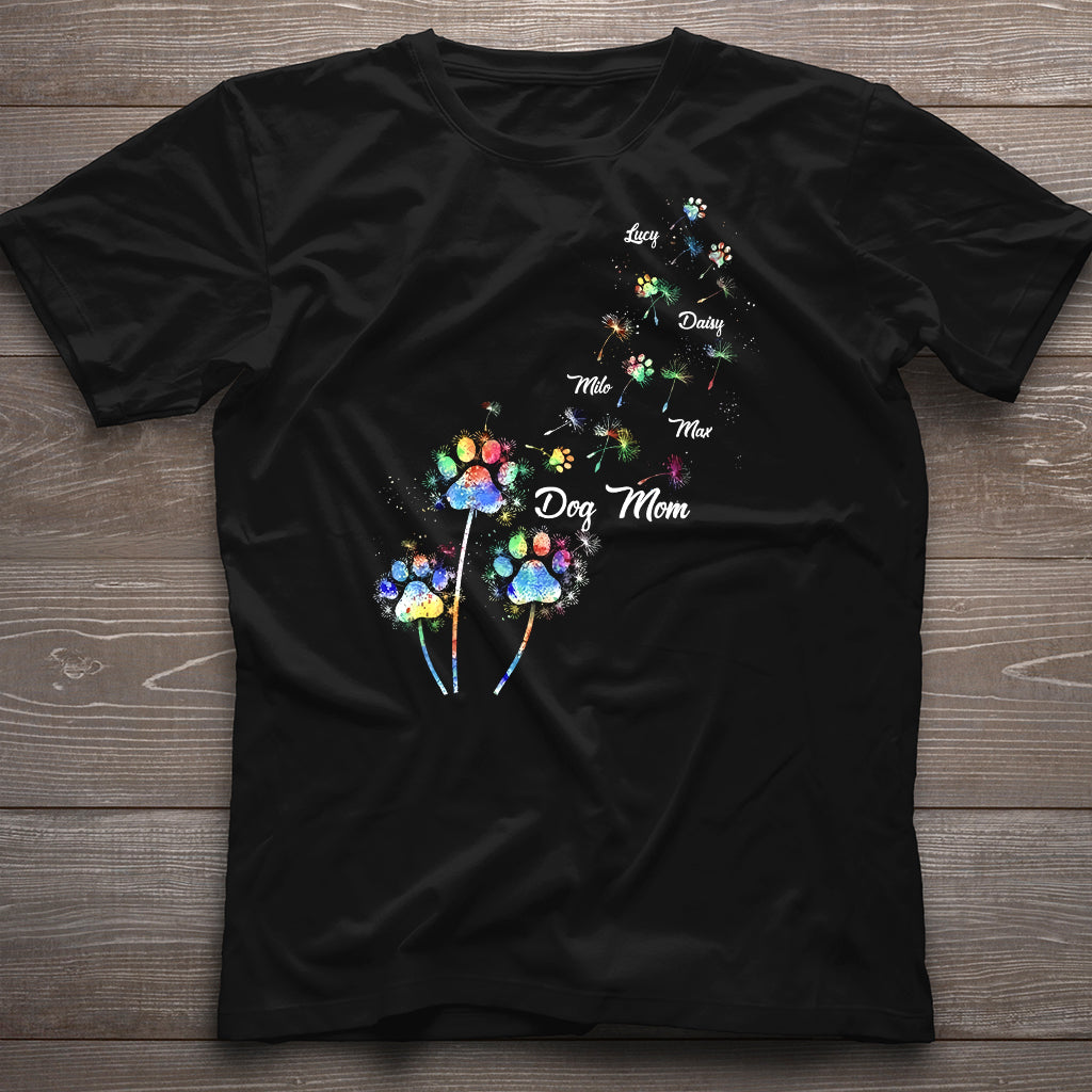 Dog Mom/ Cat Mom/ Pet Mom Colorful Dandelion - Personalized Dog T-shirt And Hoodie
