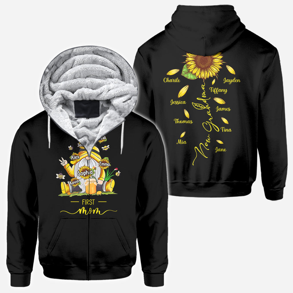 First Mother Now Grandma With Any Kid Name - Personalized Mother All Over Shirt