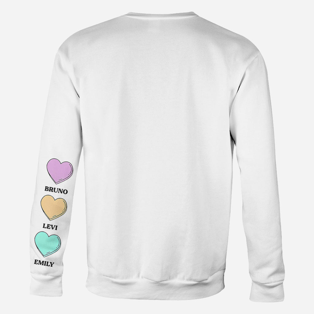 This Grandma Wears Her Heart On Her Sleeve - Personalized Grandma All Over Shirt
