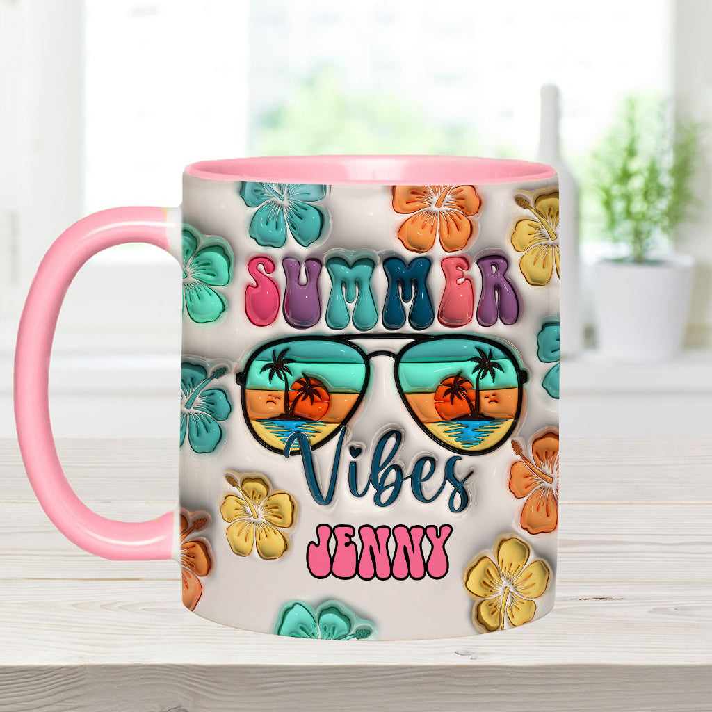 Summer Vibes Inflated - Personalized Sea Lover Accent Mug