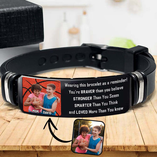 You're Braver Than You Believe - Personalized Basketball Engraved Bracelet