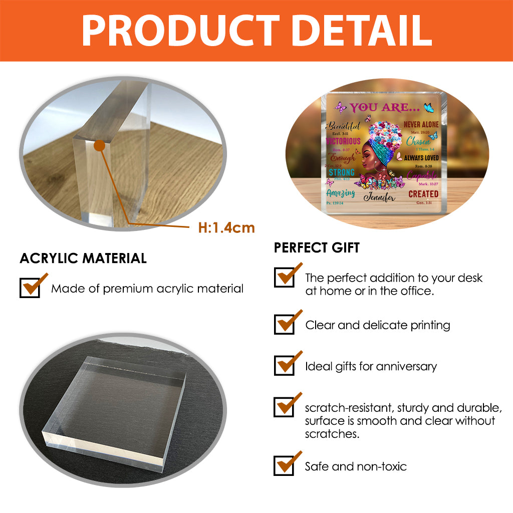 You Are - Personalized African American Custom Shaped Acrylic Plaque