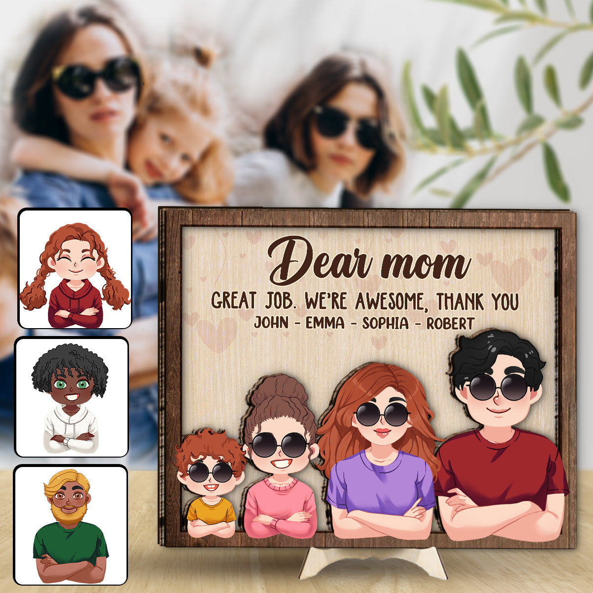 Dear Mom Dad Great Job We're Awesome Thank You - Personalized Mother 2 Layered Wood Sign / Wood Plaque