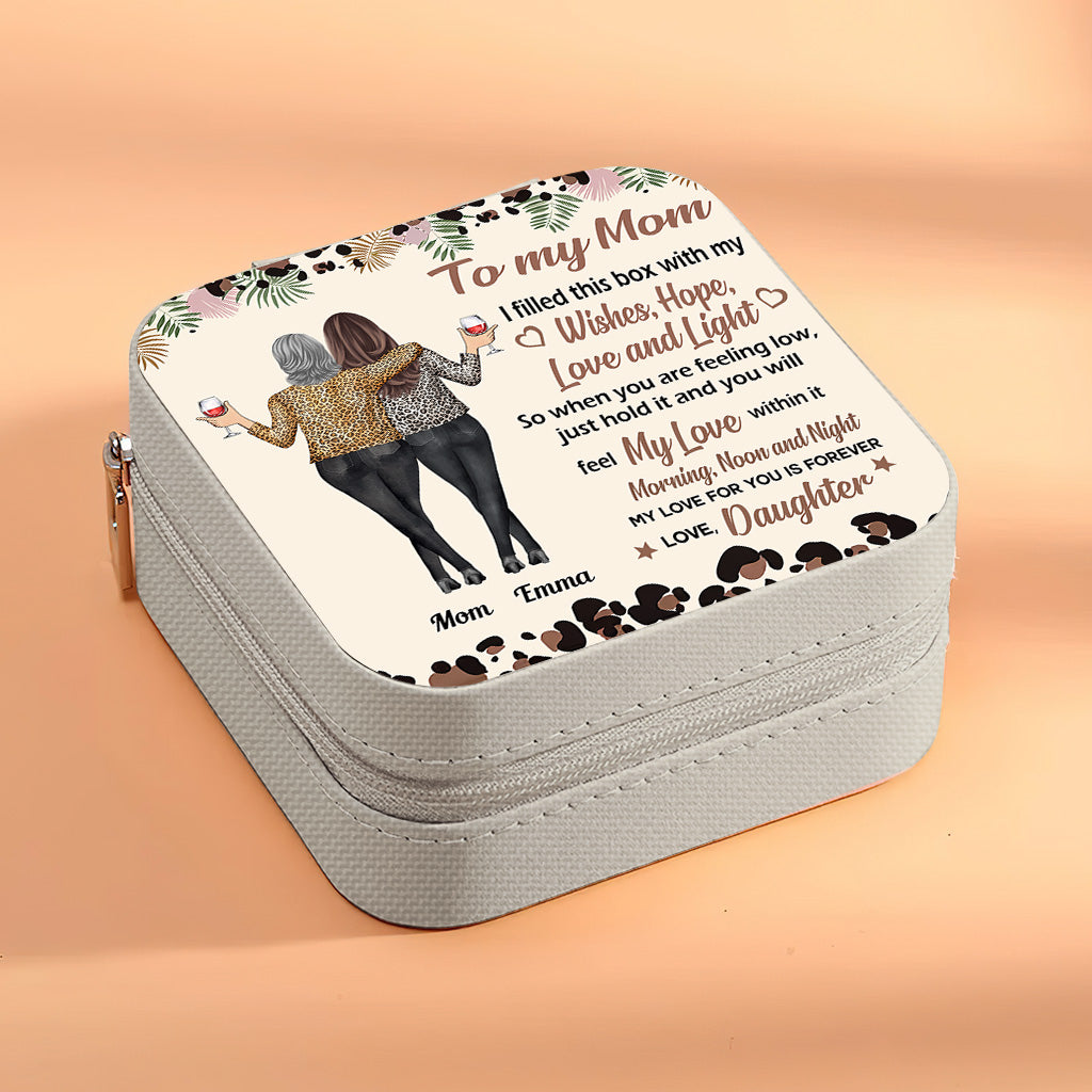 To My Mom Grandma Daughter Granddaughter Leopard - Personalized Mother Jewelry Box