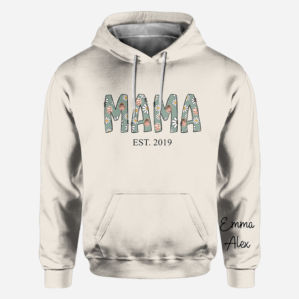 Mama Est. Photo Face Custom Daisy - Personalized Mother All Over Shirt
