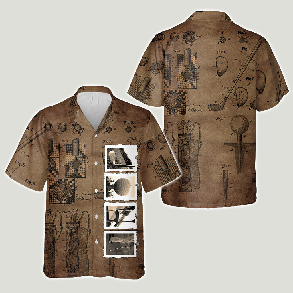 Vintage Golf Custom Name - Personalized Golf Hawaiian Shirt