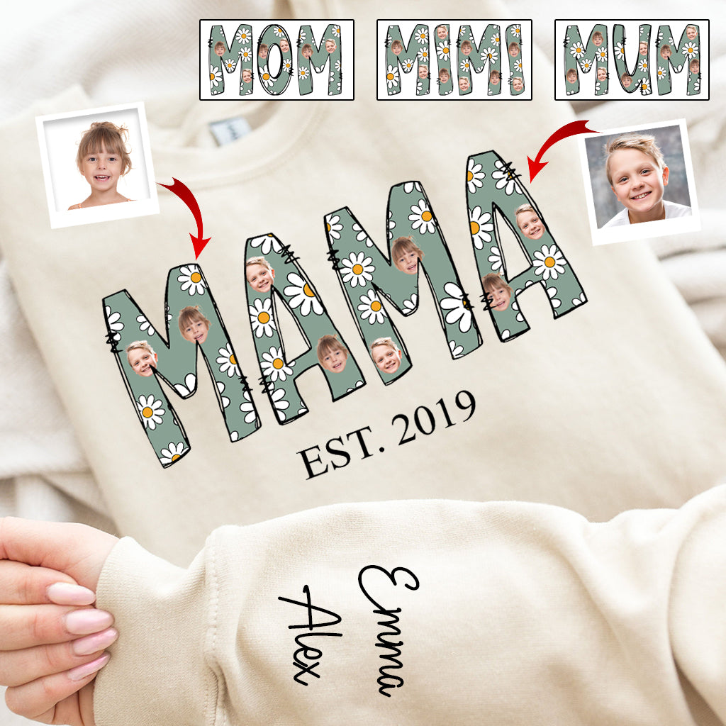 Mama Est. Photo Face Custom Daisy - Personalized Mother All Over Shirt