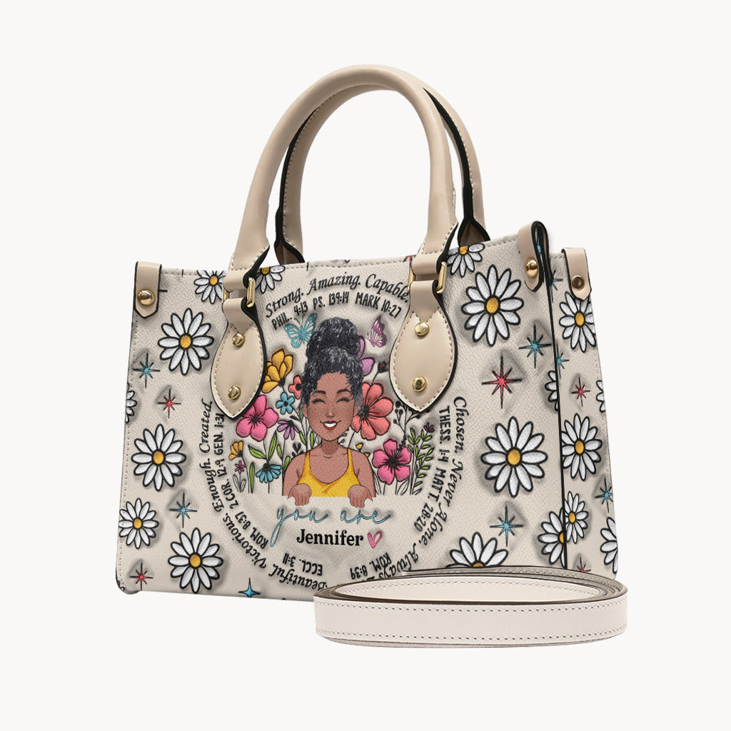 God Says You Are - Personalized African American Leather Handbag