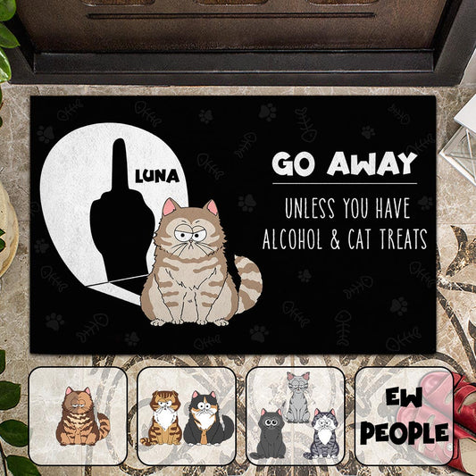 Go Away Unless You Have Cat Treat - Personalized Cat Doormat