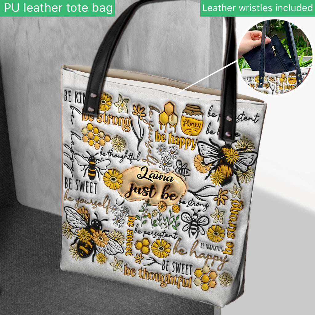 Just Be Happy - Personalized Tote Bag