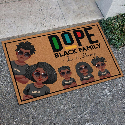 Dope Black Family - Personalized African American Doormat