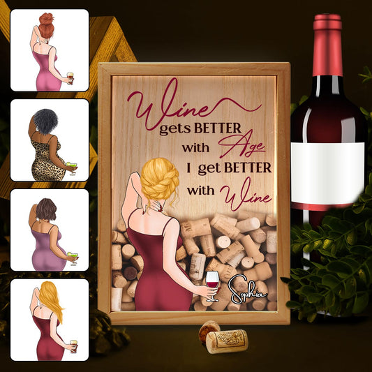 I Get Better With Wine - Personalized Wine Picture Frame Light Box