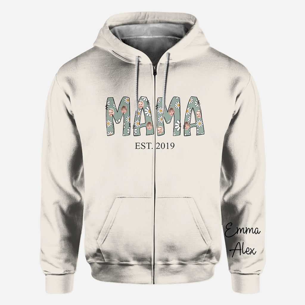 Mama Est. Photo Face Custom Daisy - Personalized Mother All Over Shirt
