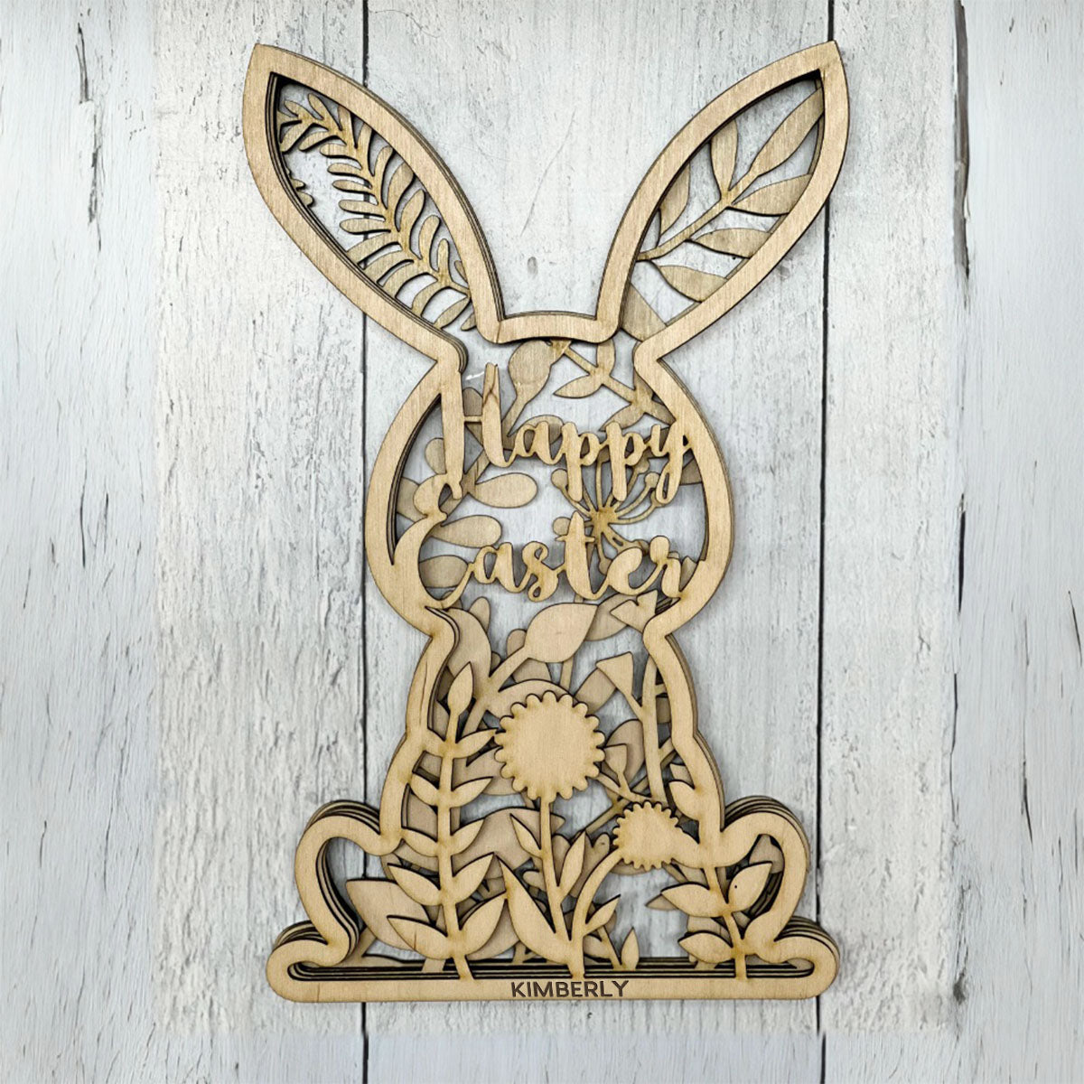 Easter Laser Cut Rabbits - Personalized Easter Day Easter Laser Cut Rabbits