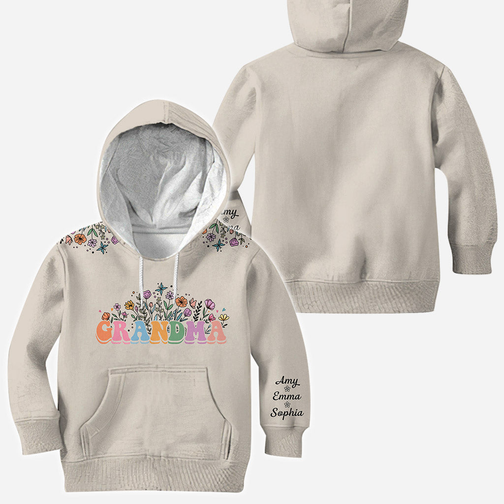 Flower With Any Title - Personalized Grandma All Over Shirt