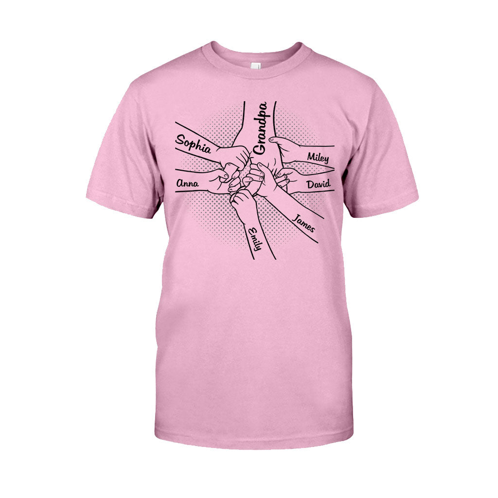 Hand In Hand - Personalized Grandpa T-shirt And Hoodie