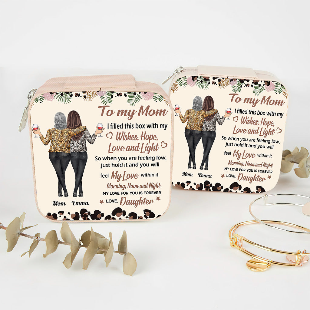 To My Mom Grandma Daughter Granddaughter Leopard - Personalized Mother Jewelry Box