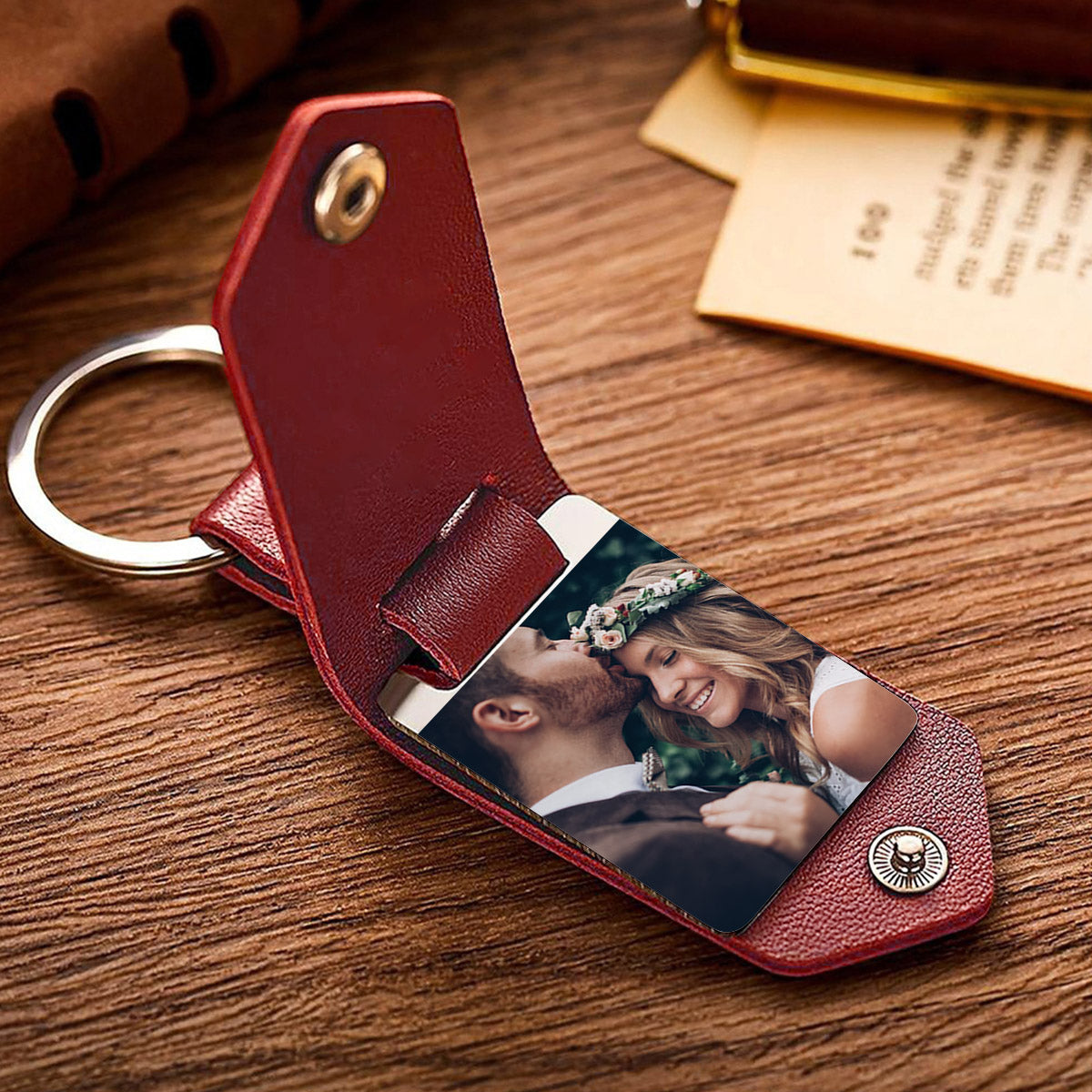 The Best Is Yet To Come - wedding gift for husband, wife, boyfriend, girlfriend - Personalized Leather Photo Keychain