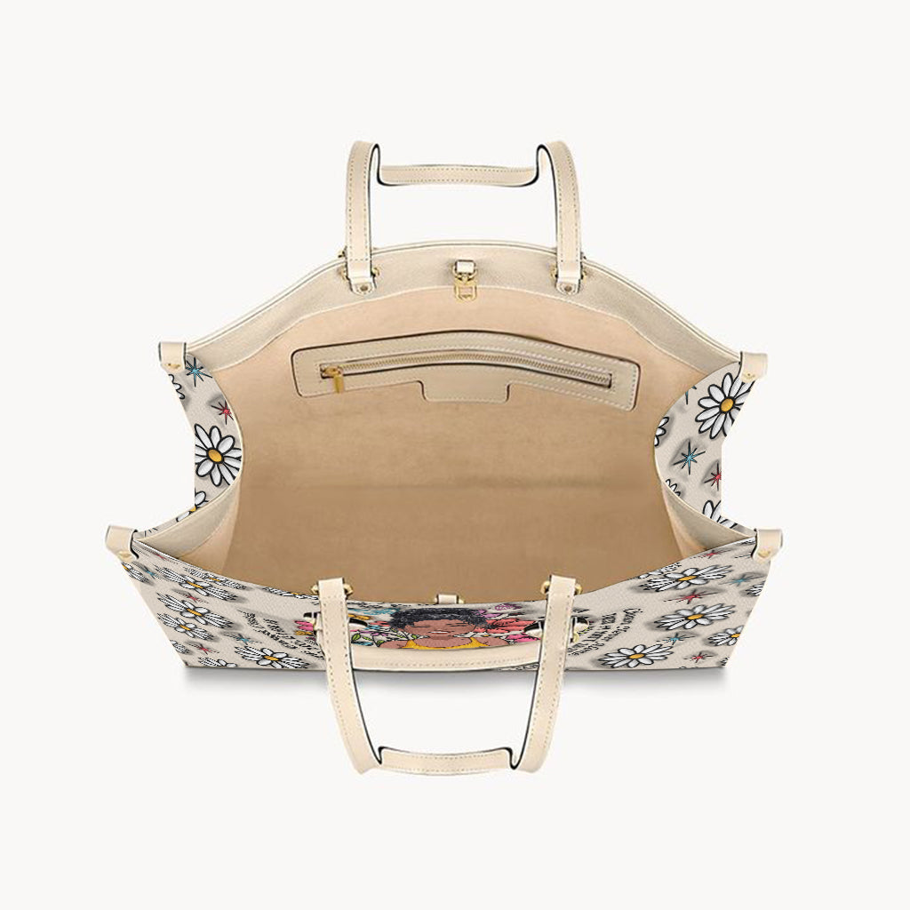 God Says You Are - Personalized African American Leather Handbag