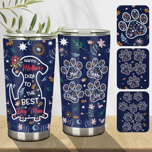 Happy Mother's Day To The Best Dog Mom - Personalized Dog Tumbler