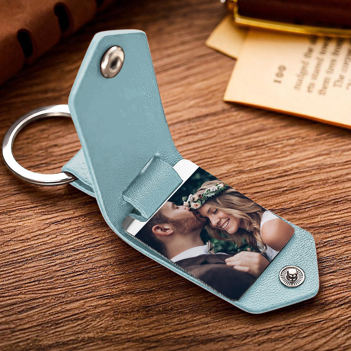 The Best Is Yet To Come - wedding gift for husband, wife, boyfriend, girlfriend - Personalized Leather Photo Keychain