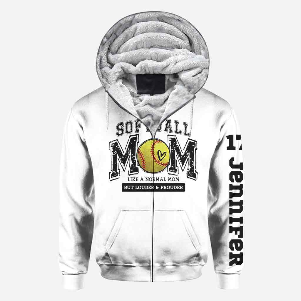 Softball Mom Louder Prouder - Personalized Softball All Over Shirt
