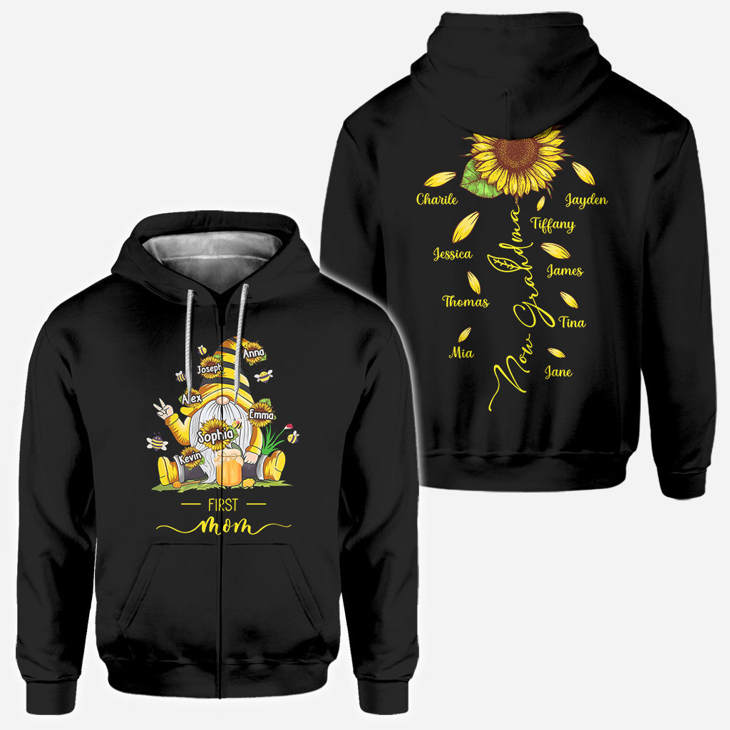 First Mother Now Grandma With Any Kid Name - Personalized Mother All Over Shirt