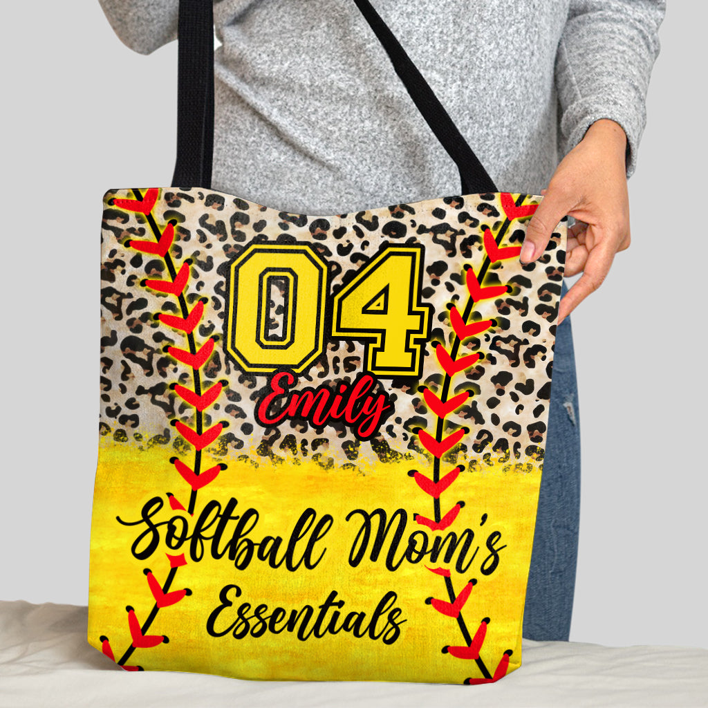 Softball Mom's Essentials - Personalized Softball Tote Bag