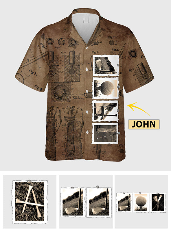 Vintage Golf Custom Name - Personalized Golf Hawaiian Shirt