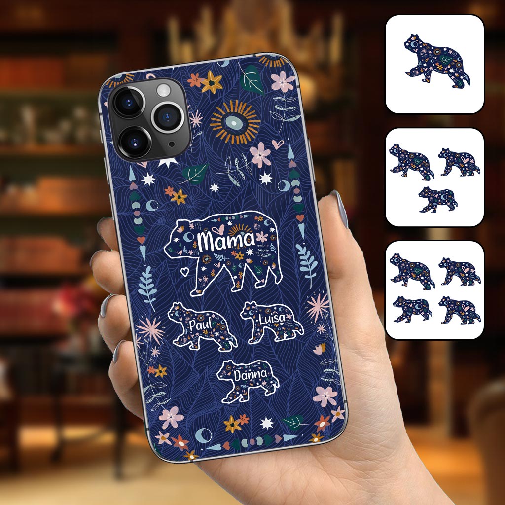 Mama Bear Floral - Personalized Mother Phone Case