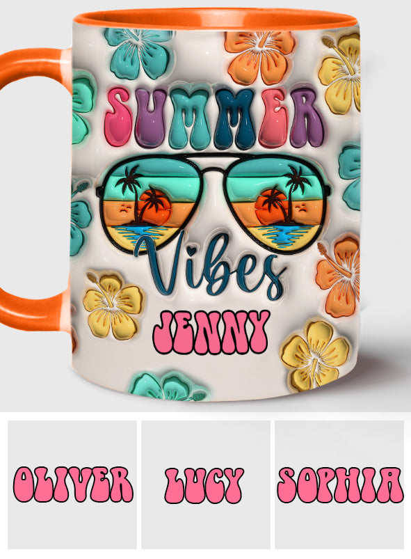 Summer Vibes Inflated - Personalized Sea Lover Accent Mug