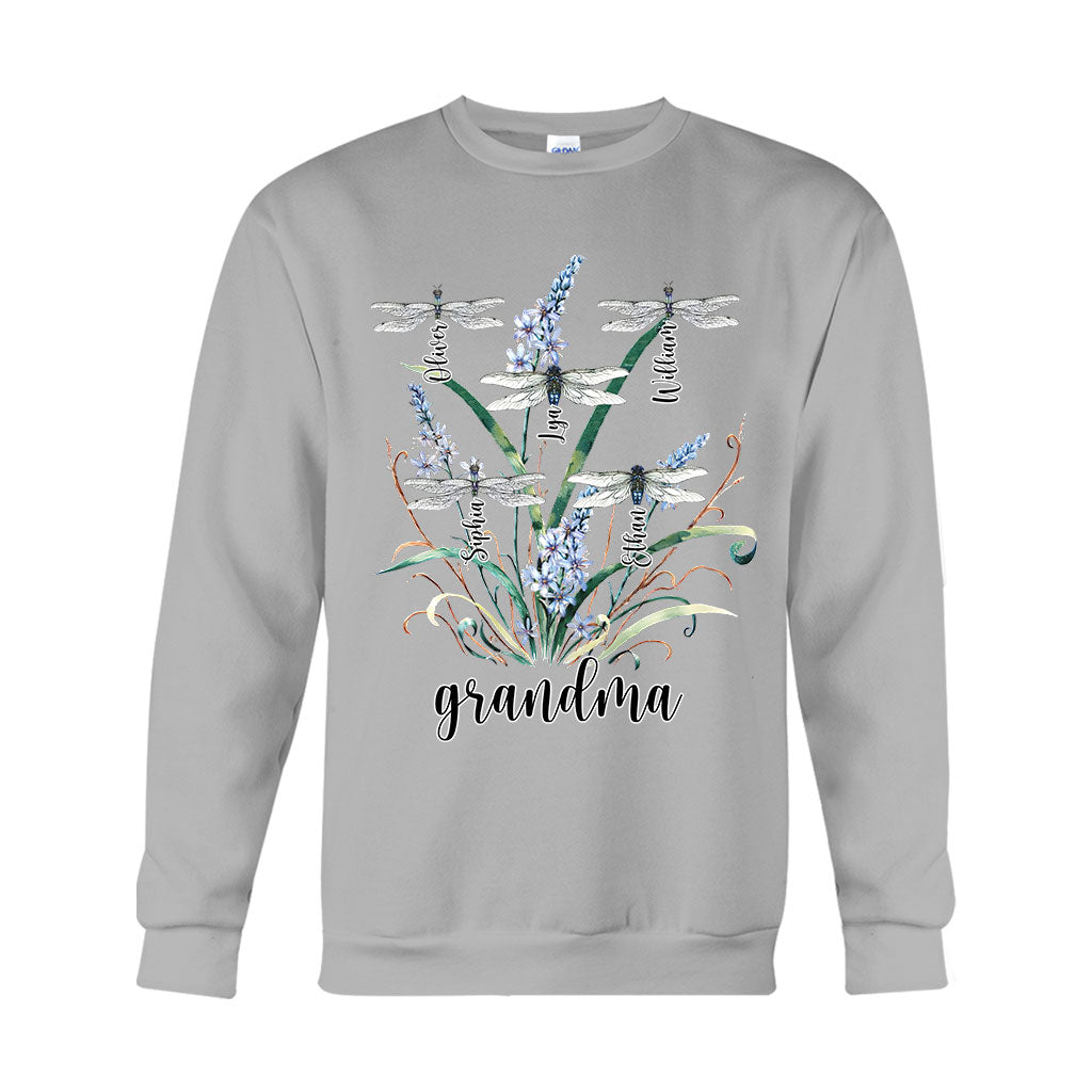 Grandma Mother Dragonfly - Personalized Grandma T-shirt And Hoodie