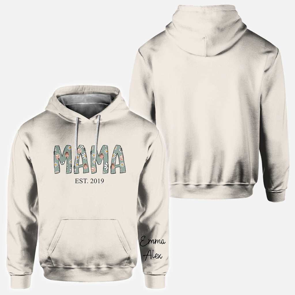 Mama Est. Photo Face Custom Daisy - Personalized Mother All Over Shirt