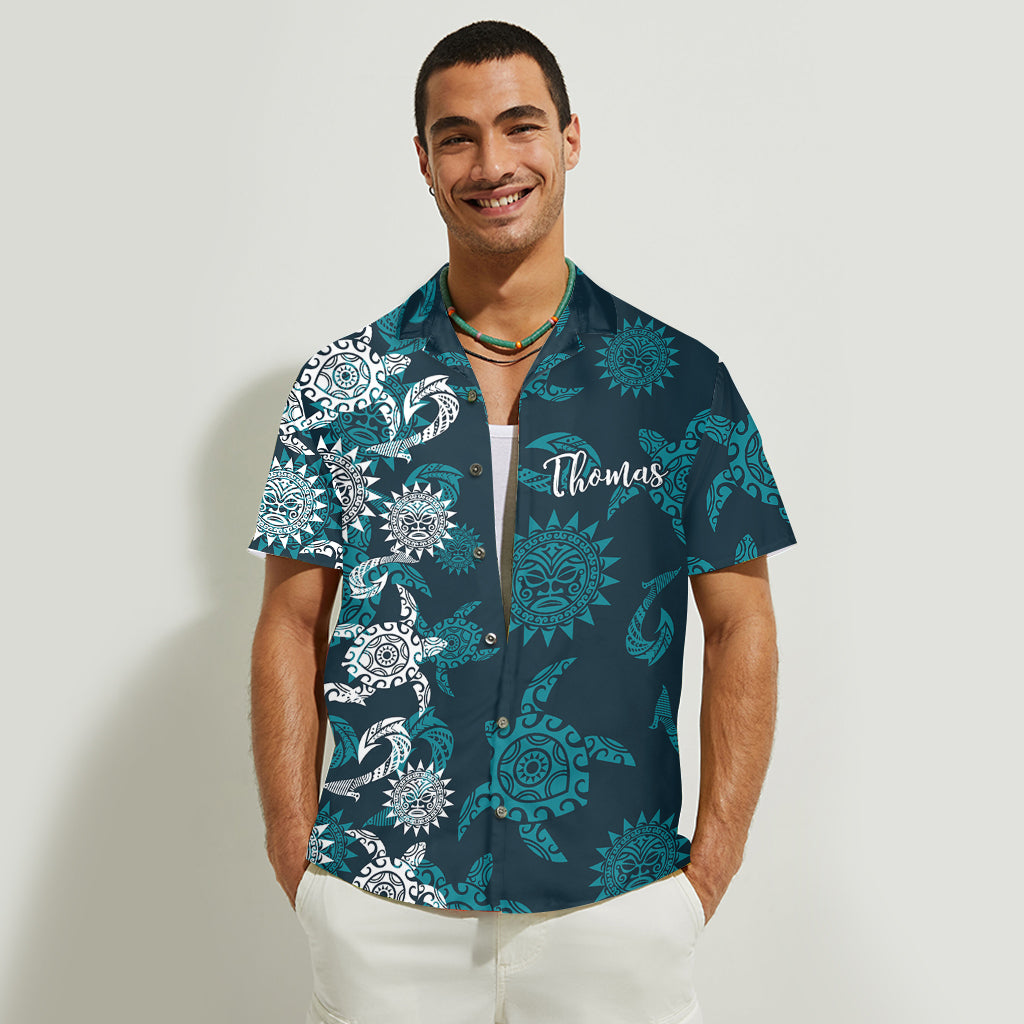 Beautiful Tribal Turtle - Personalized Turtle Hawaiian Shirt