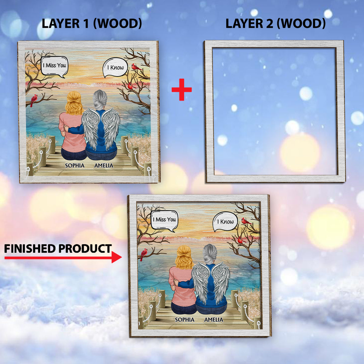 I Miss You I Know Memorial Gift - Personalized Memorial 2 Layered Wood Sign / Wood Plaque