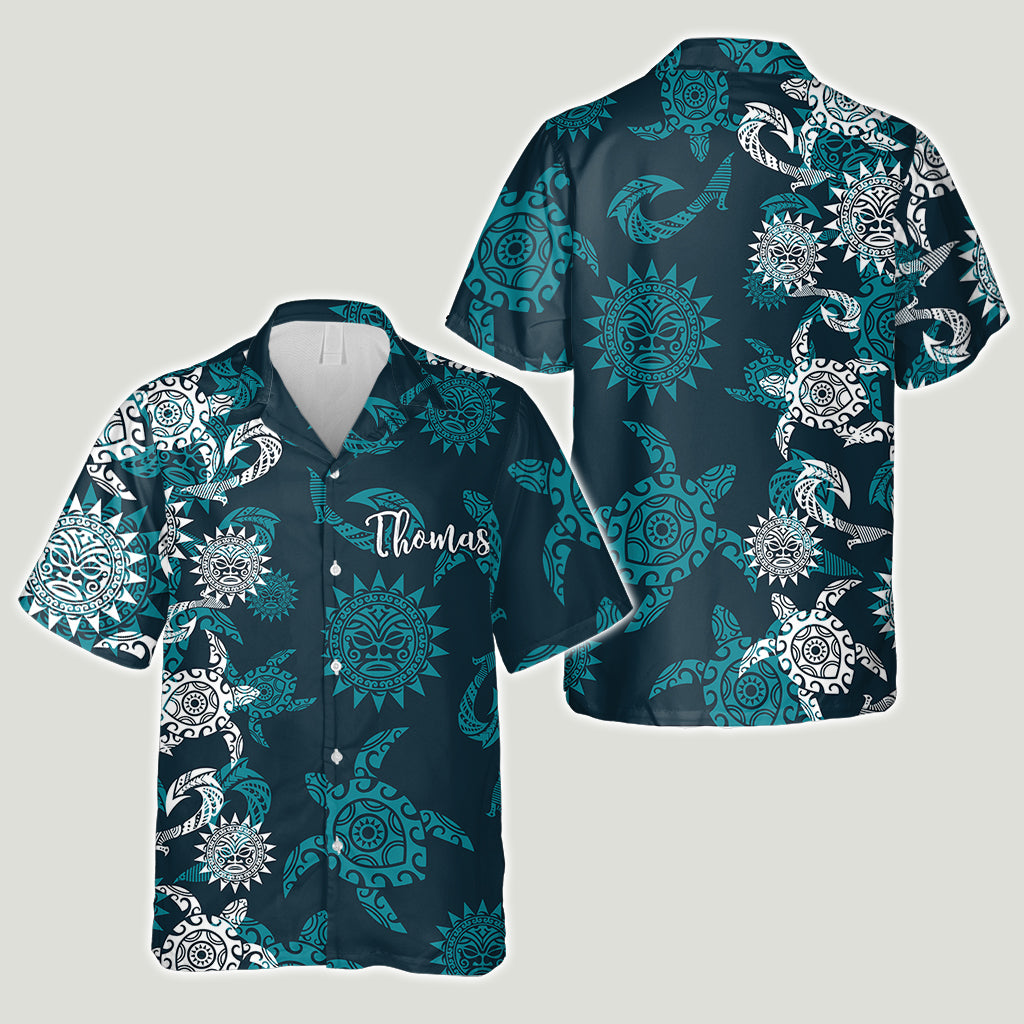 Beautiful Tribal Turtle - Personalized Turtle Hawaiian Shirt