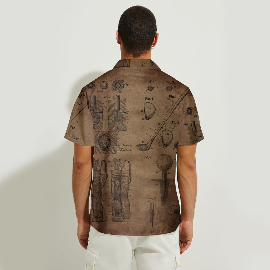 Vintage Golf Custom Name - Personalized Golf Hawaiian Shirt