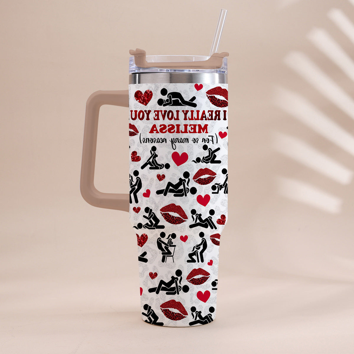 I Really Love You For So Many Reasons With Any Name - Personalized Couple Tumbler With Handle