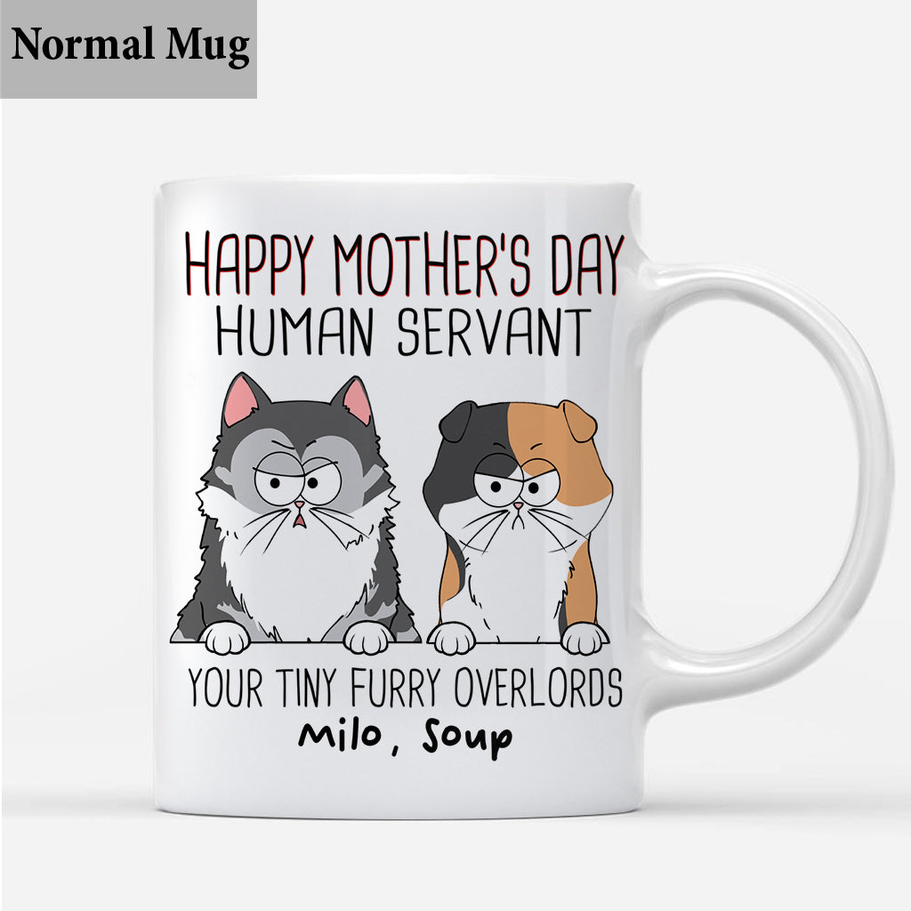 Human Servant Cute Cat Tiny Furry Overlord - Personalized Cat Mug