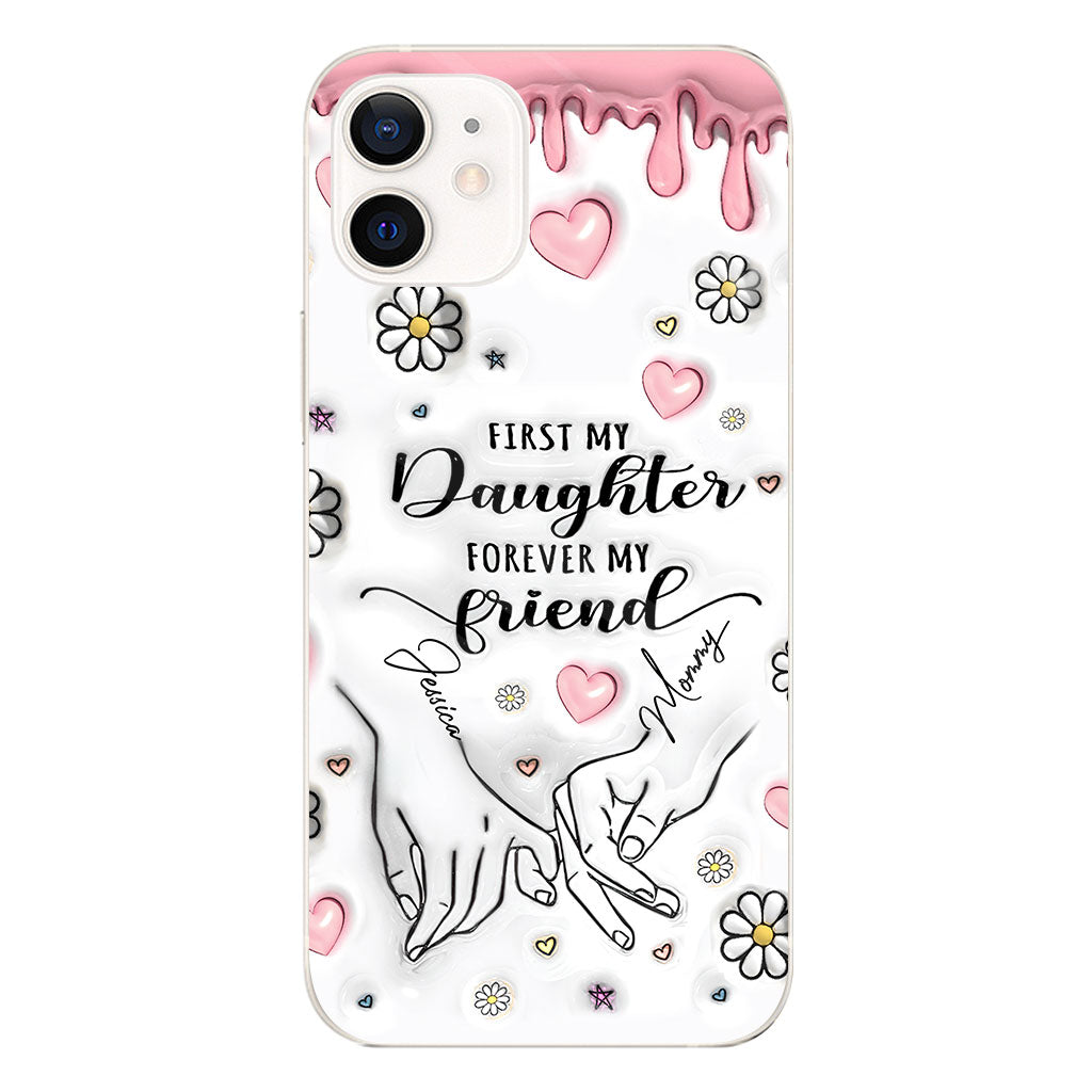 First My Mother Forever My Friend - Personalized Mother Clear Phone Case