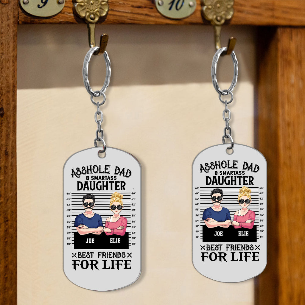 Dad/Mom And Smartass Daughter/Son - Personalized Father Stainless Steel Keychain
