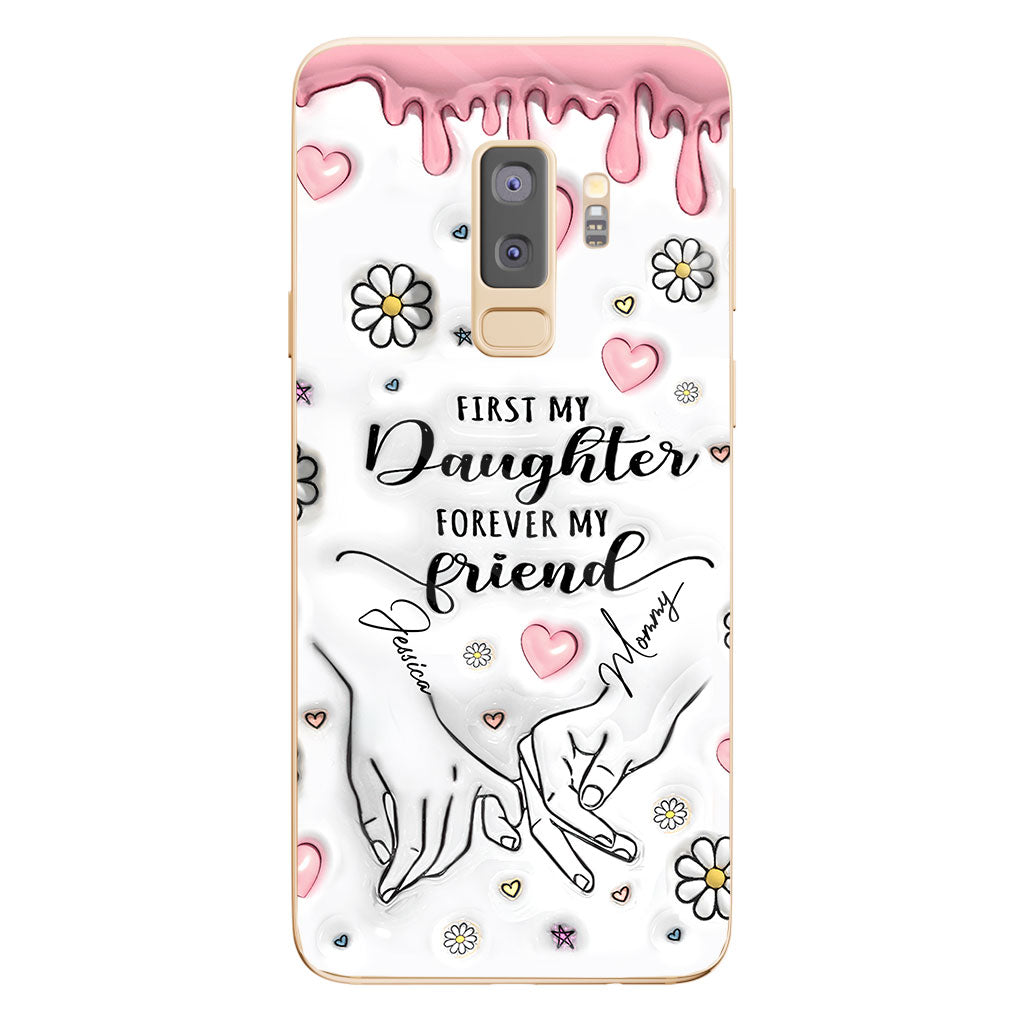 First My Mother Forever My Friend - Personalized Mother Clear Phone Case