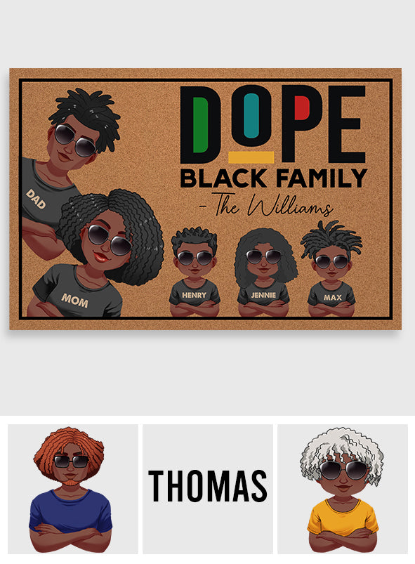 Dope Black Family - Personalized African American Doormat