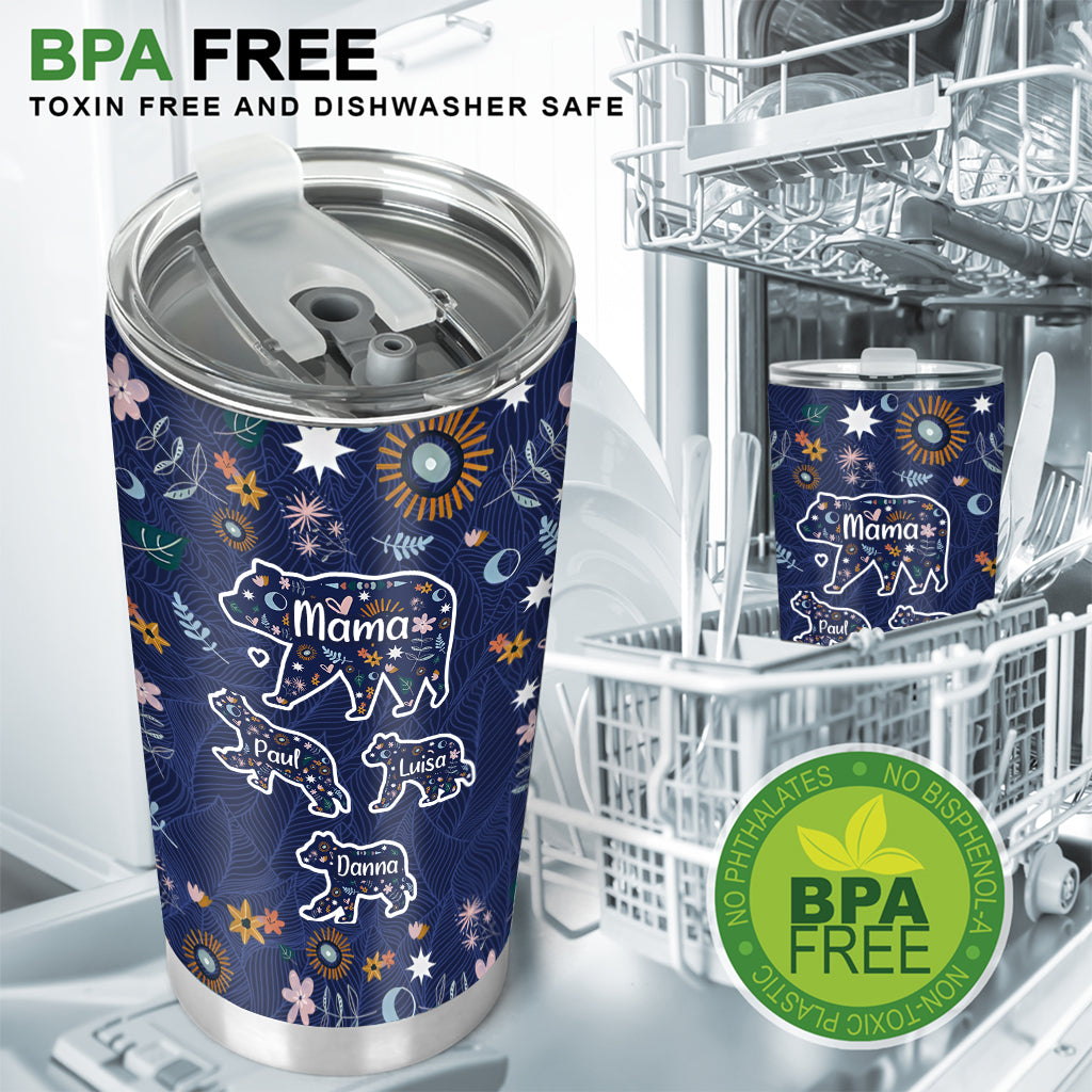 Mama Bear Floral - Personalized Mother Tumbler