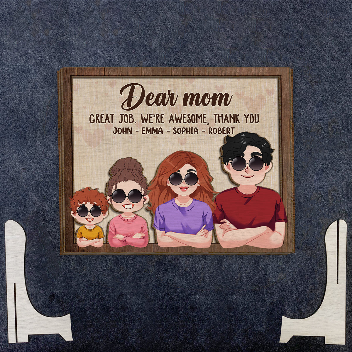 Dear Mom Dad Great Job We're Awesome Thank You - Personalized Mother 2 Layered Wood Sign / Wood Plaque
