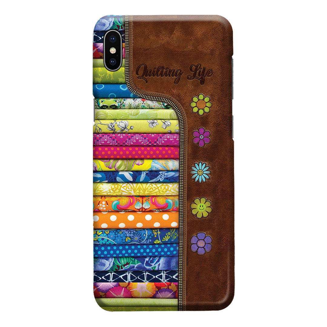 Quilting Life Leather Pattern Print Phone Case