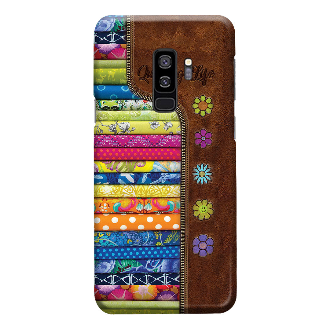 Quilting Life Leather Pattern Print Phone Case